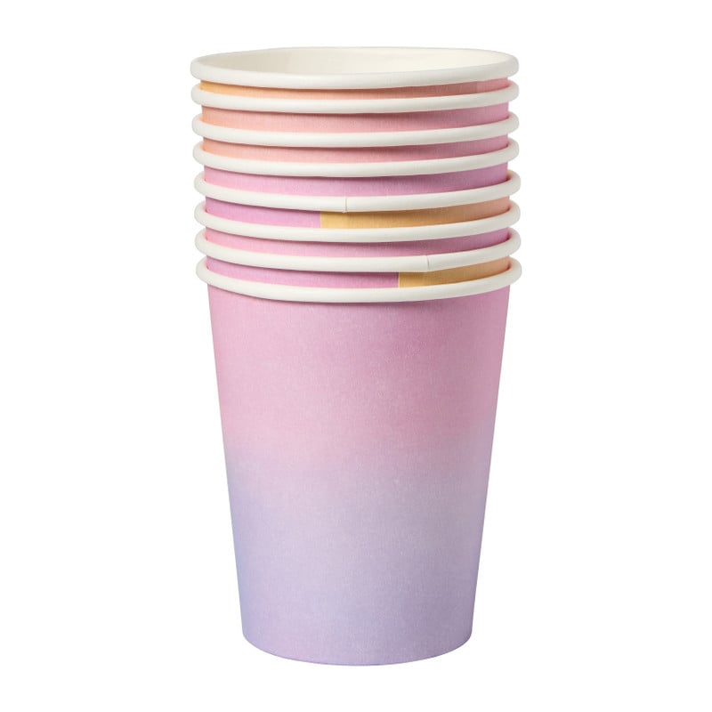 Papieren beker magic - multikleur - set van 8