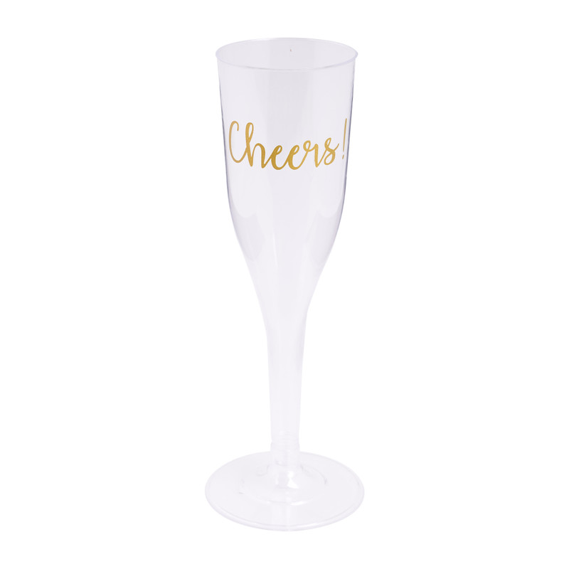 Plastic champagneglazen - cheers - set van 6