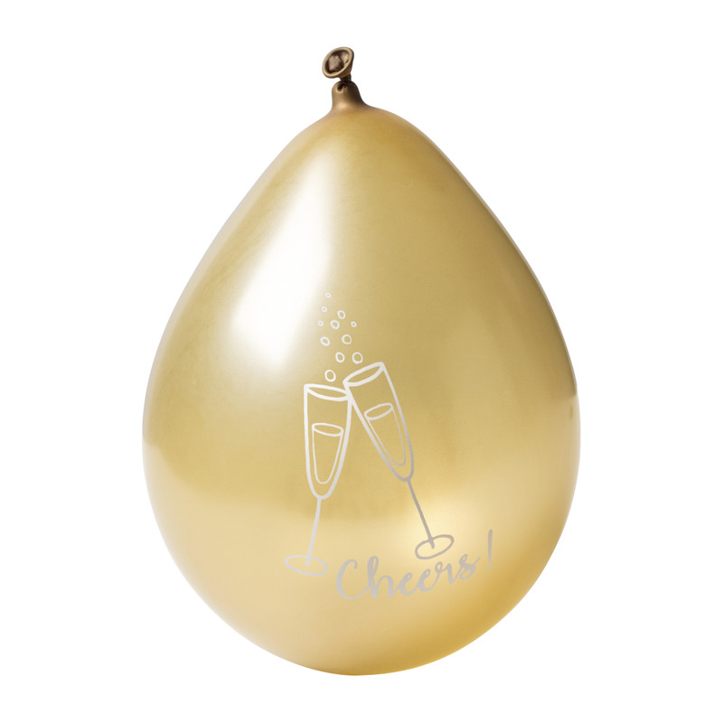 Ballonnen cheers - goud - set van 8