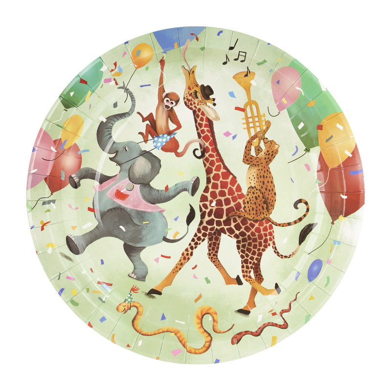 Bord feestbeest - ⌀23 cm - set van 8 