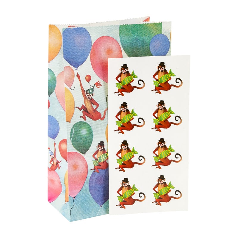 Snoepzakje met stickers - 8 stuks 