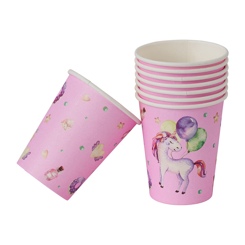 Bekers unicorn - set van 8
