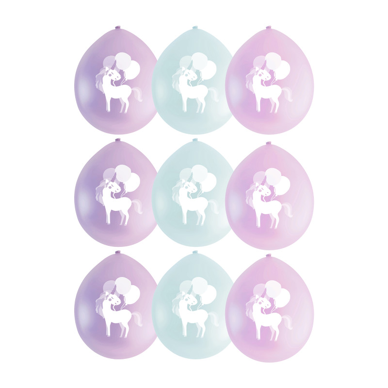 Ballon unicorn - 9 stuks
