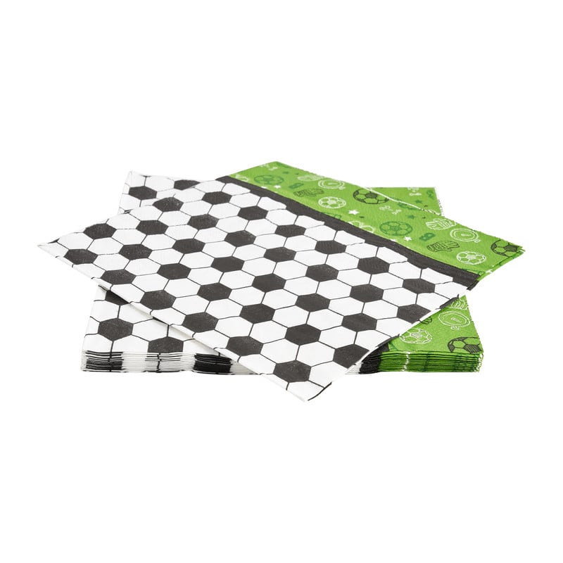 Servetten soccer - 16 stuks - 33x33 cm