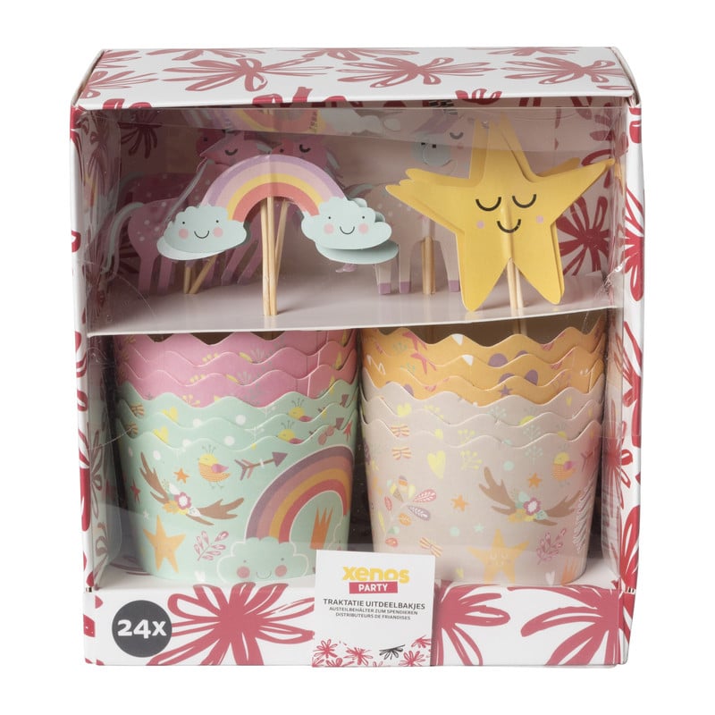 Traktatie uitdeelbakjes en prikkers - unicorn 