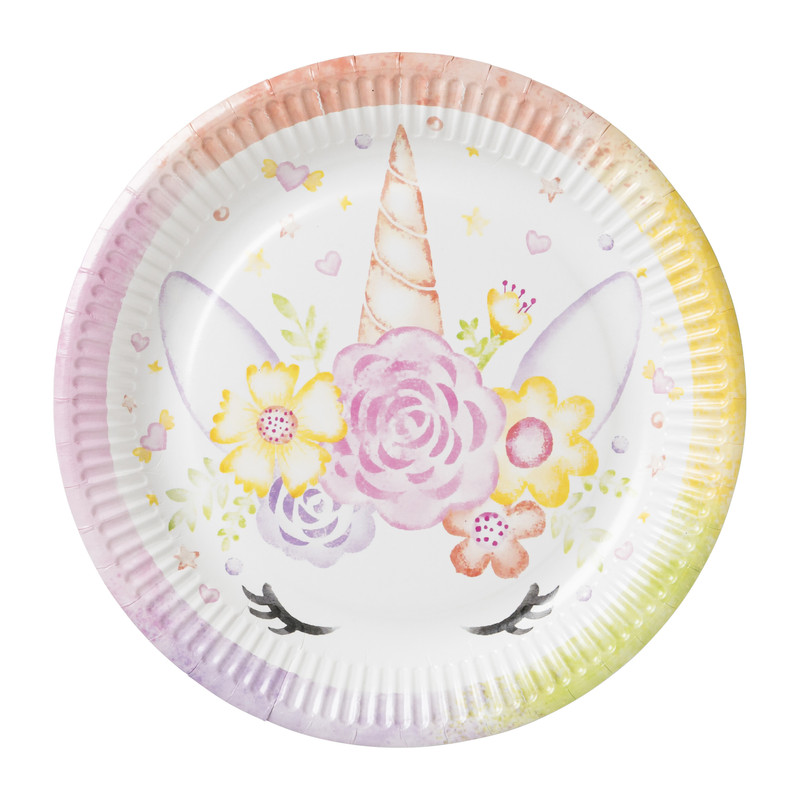 Bord Unicorn - set van 8 - ø23 cm