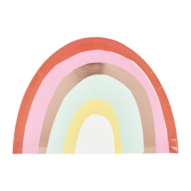 Bordjes regenboog - groot -  set van 8 
