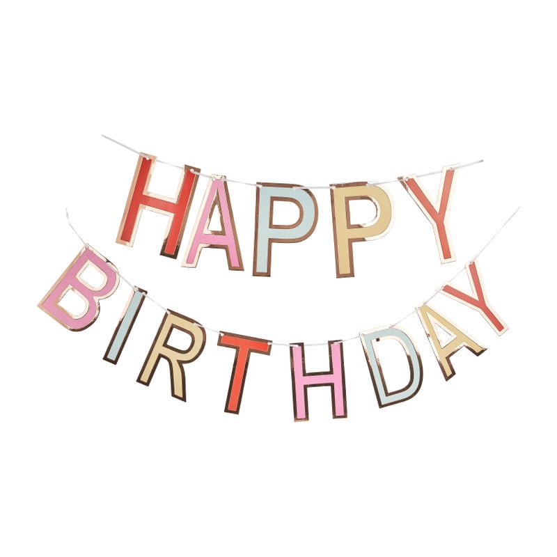 Slinger happy birthday - multikleur - 2.5 meter