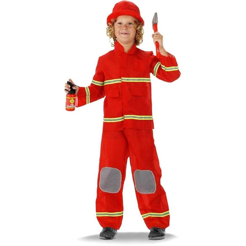 Brandweerman pak met hoed - maat 122/128