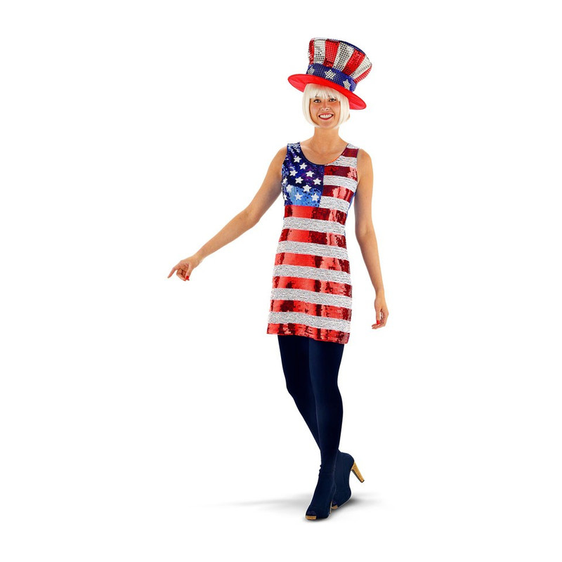Amerikaanse Vlag USA glitterjurk - maat S/M
