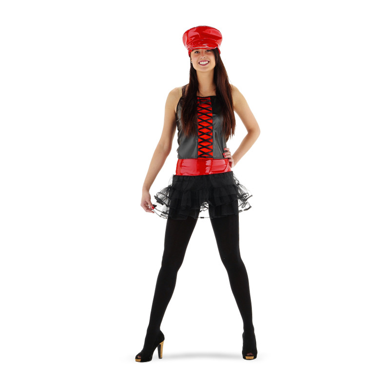 Verkleedpak rood/zwart met tutu - maat L/XL