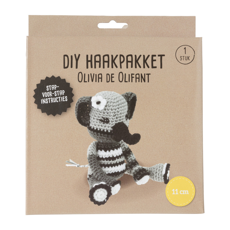 DIY haakpakket olifant - 11x11 cm