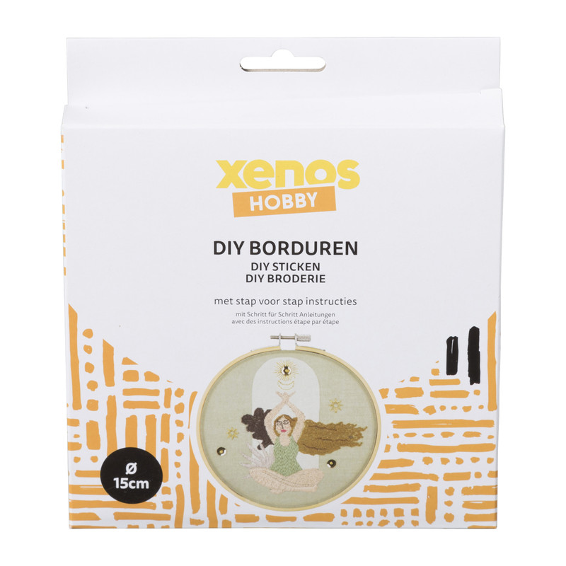 DIY borduursetje yoga - ø15 cm