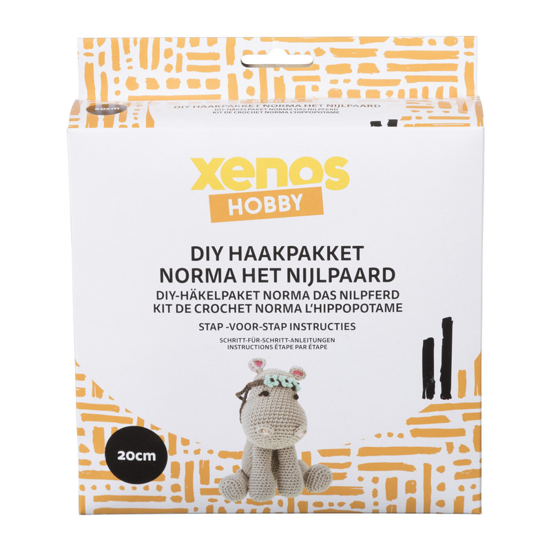 DIY haakpakket - Norma het nijlpaard - 20 cm 