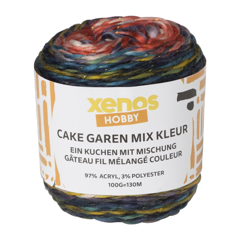 Cake garen mix - multikleur - 100 gram - 200 meter