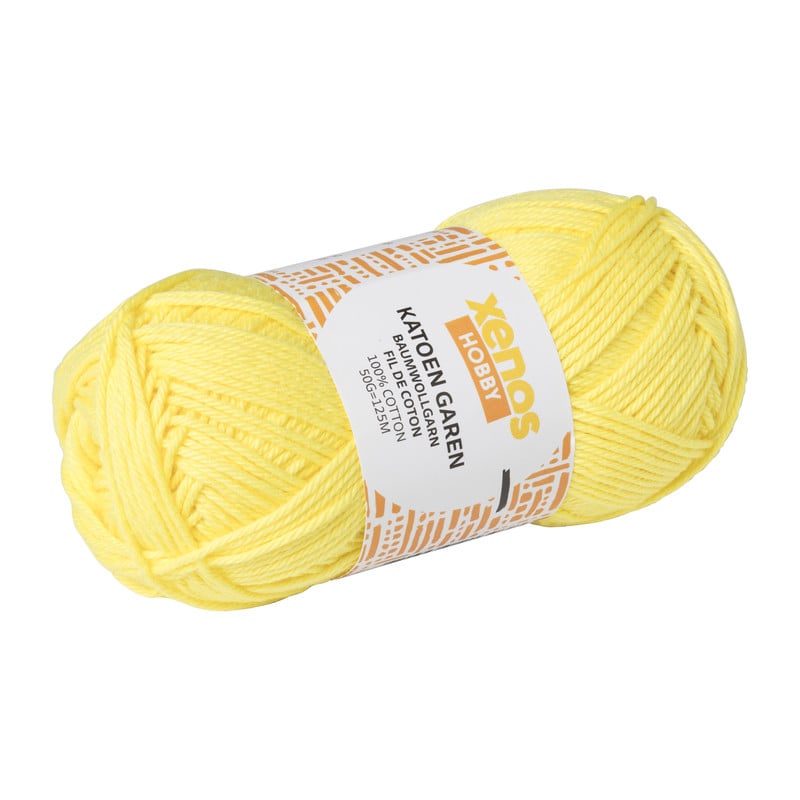 Garen katoen - geel - 50 gram - 100 meter