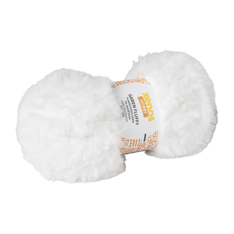 Garen fluffy - wit - 50 gram - 30 meter