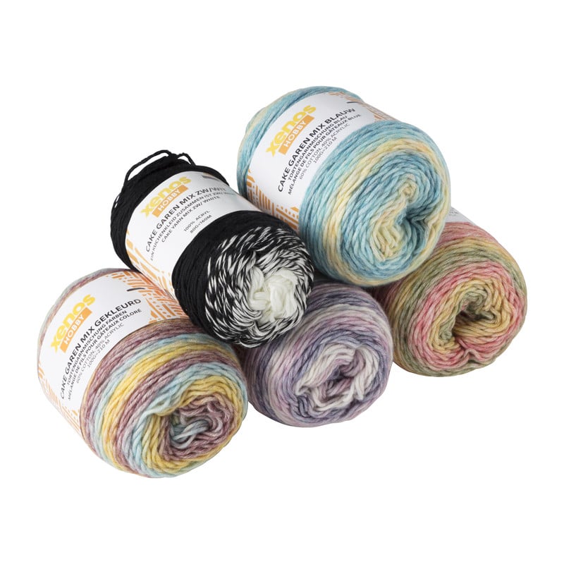 Cake garen mix - multikleur - 100 gram - 200 meter