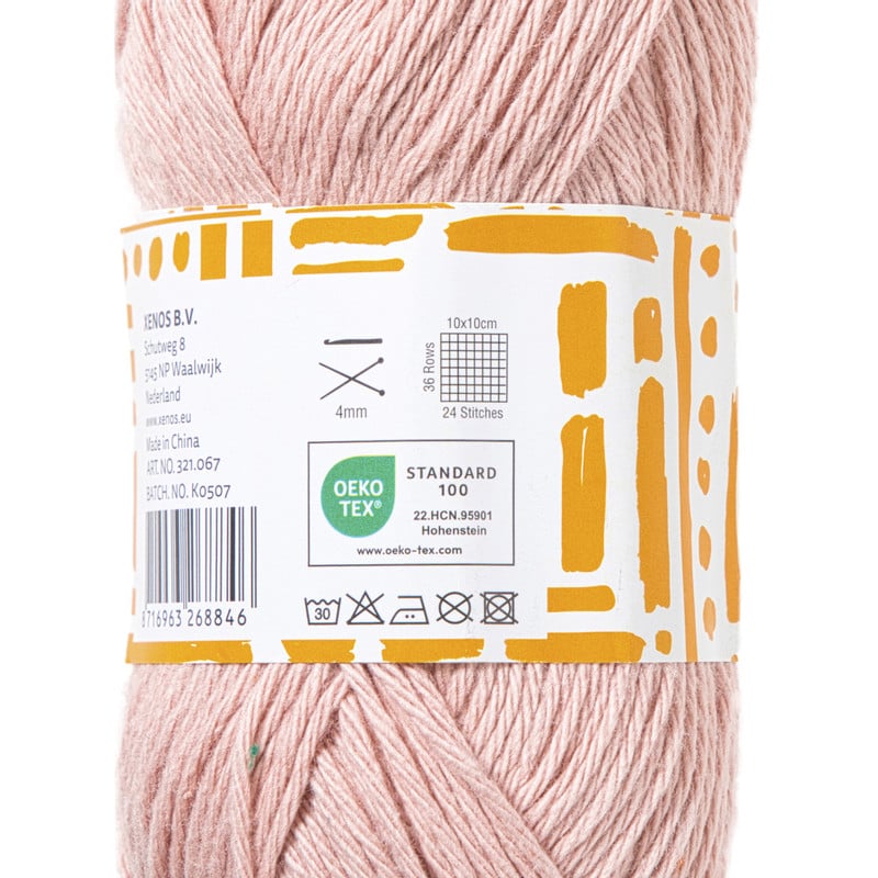 Garen katoen - lichtroze - 50 gram - 125 meter