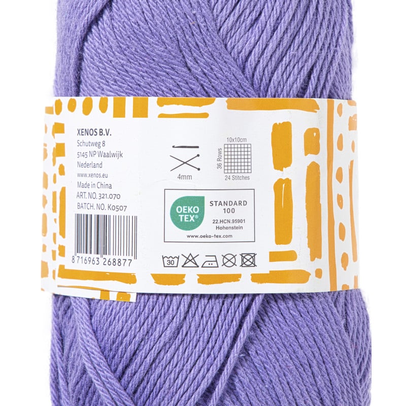 Garen katoen - lila - 50 gram - 125 meter