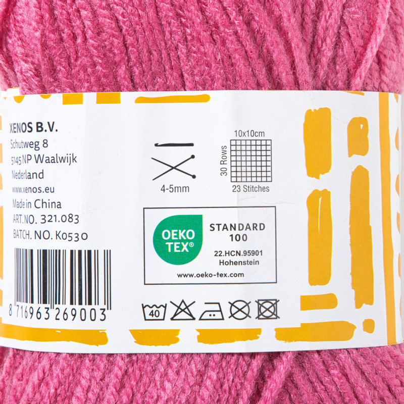 Garen acryl - roze - 100 gram - 240 meter