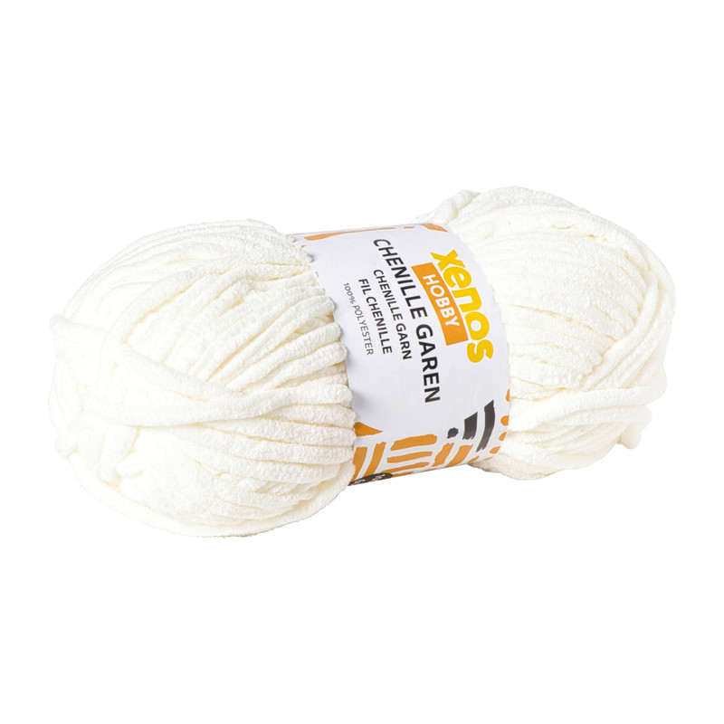 Garen chenille - wit - 100 gram - 60 meter