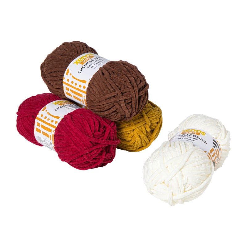Garen chenille - geel - 100 gram - 60 meter