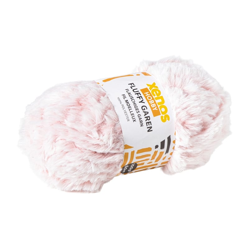 Garen fluffy - beige/roze - 100 gram - 60 meter