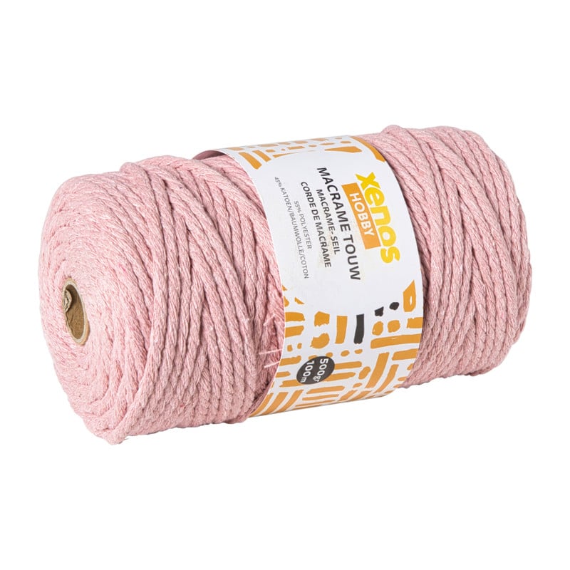 Garen macramé - roze - 500 gram - 100 meter