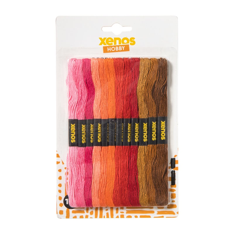 Borduurgaren set - warme kleuren - set van 12