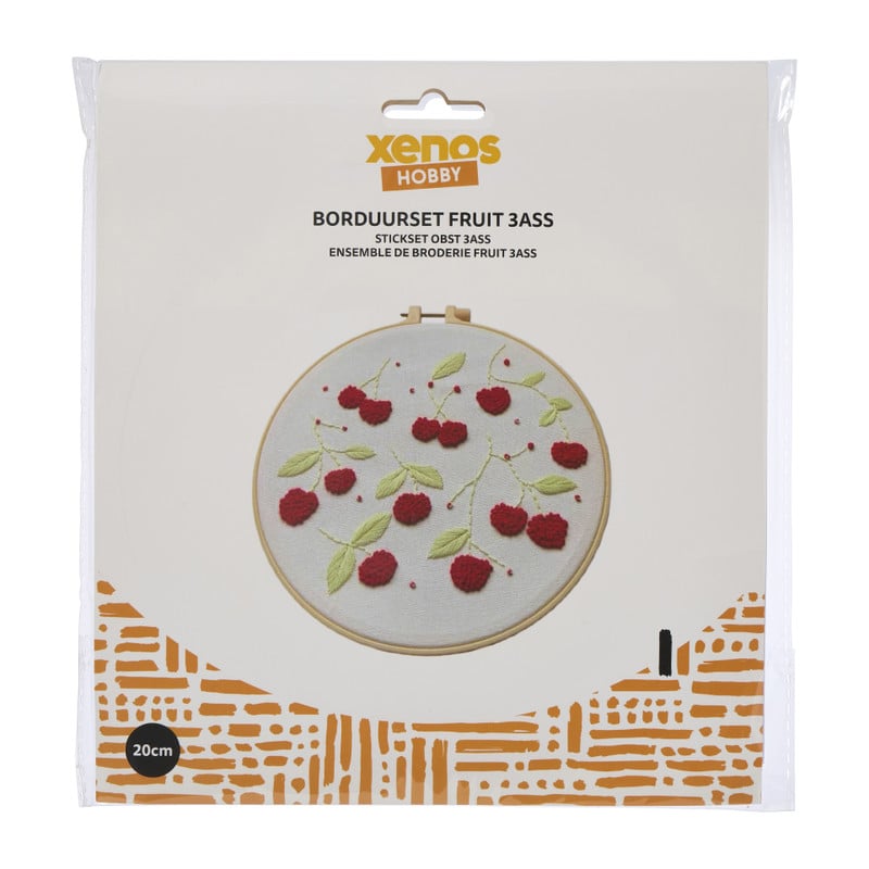 DIY borduursetje fruit - diverse varianten