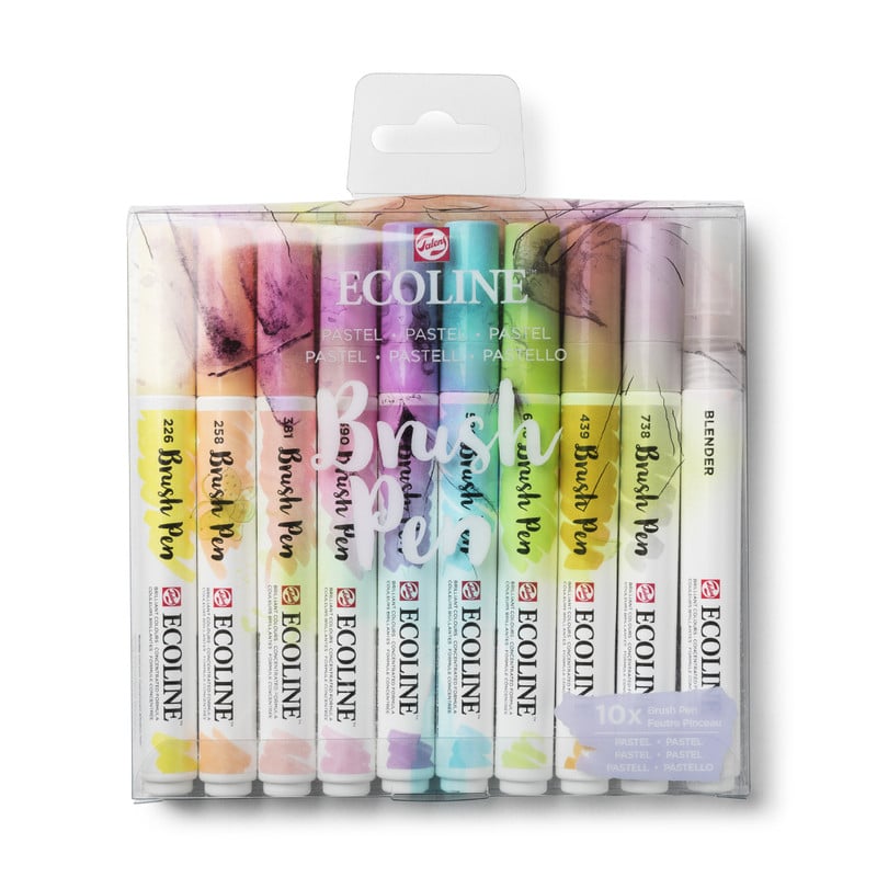 Ecoline brushpennen - pasteltinten - set van 10 