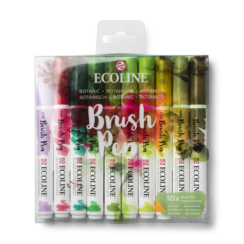 Ecoline brushpennen - botanisch - set van 10 