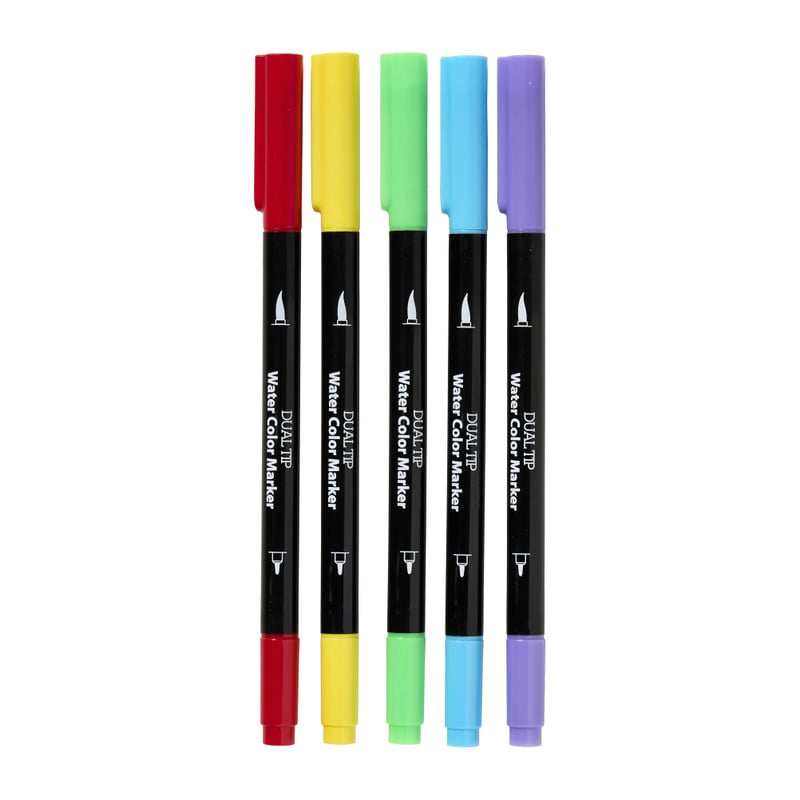 Dual waterverf kwast - set van 5