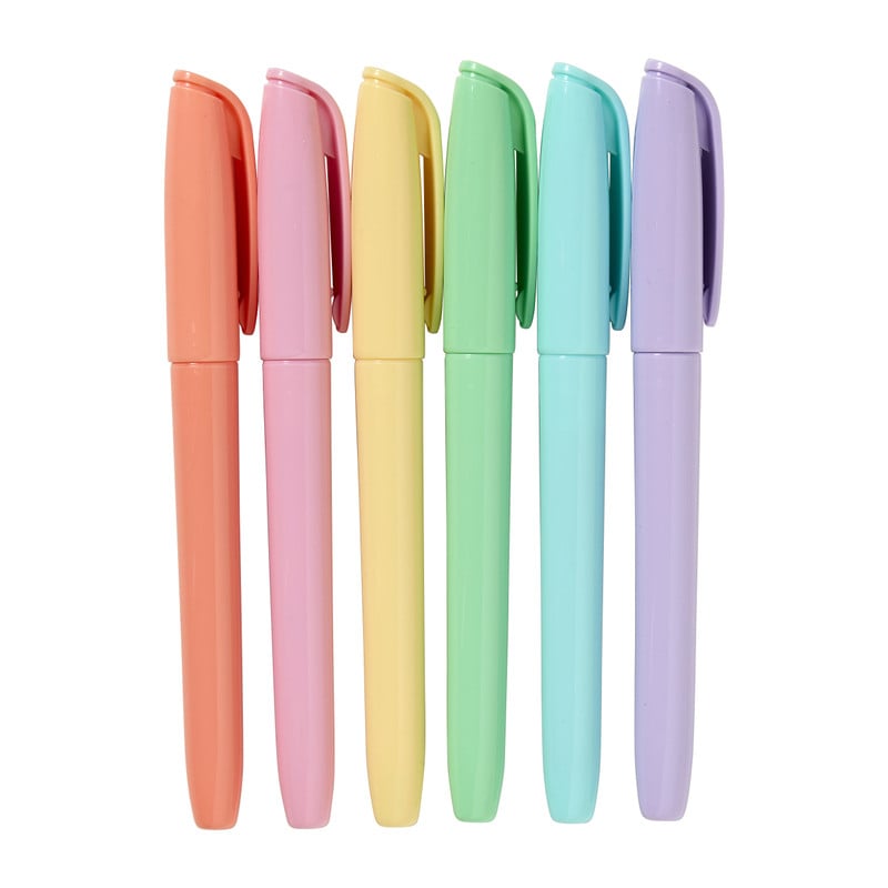 Brush pen - pastel - set van 6