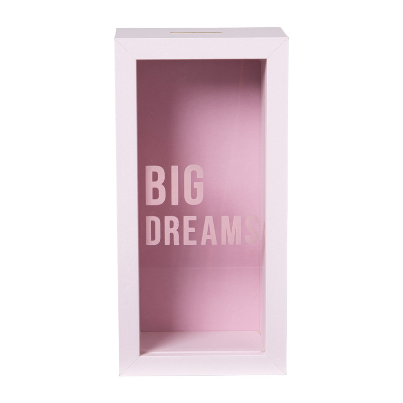 Spaarpot fun - roze - 20x10x6 cm