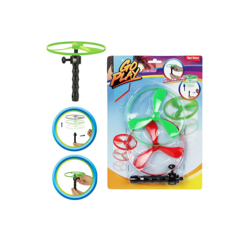 Helikopter afschietschijf - multikleur - set van 2