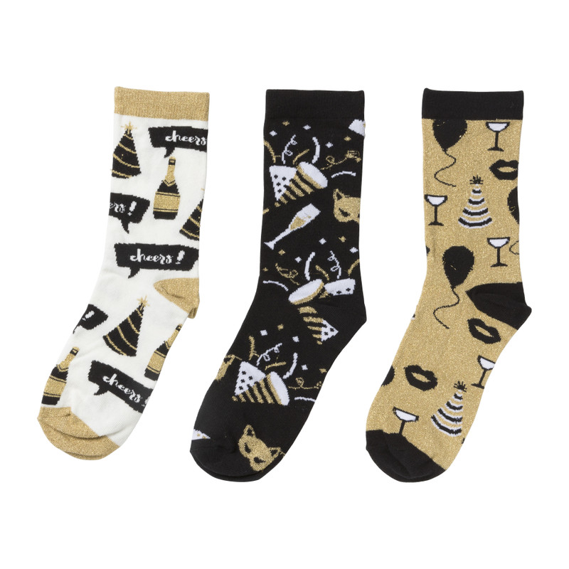 Cheers sokken champagne - one size - set van 3