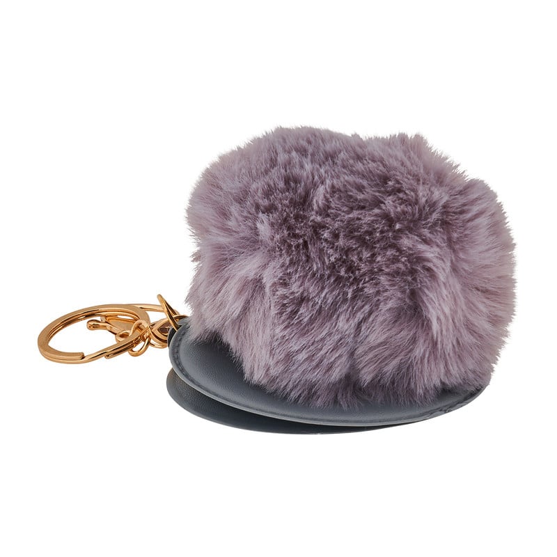 Pompom sleutelhanger met spiegel - diverse varianten