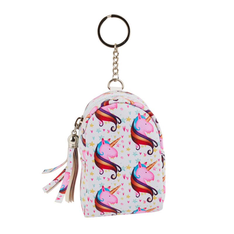 Sleutelhanger rugzakje unicorn - diverse varianten - 9x6.5x4.5 cm 
