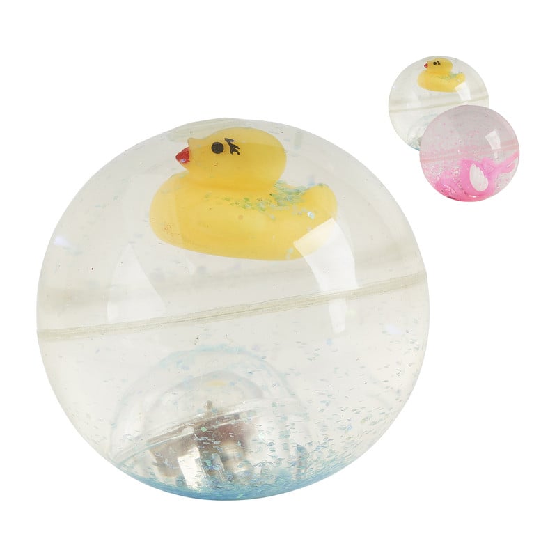 Stuiterbal LED glitter - ø6,5 cm