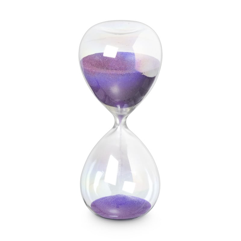 Zandloper glas - paars - ø6x15 cm