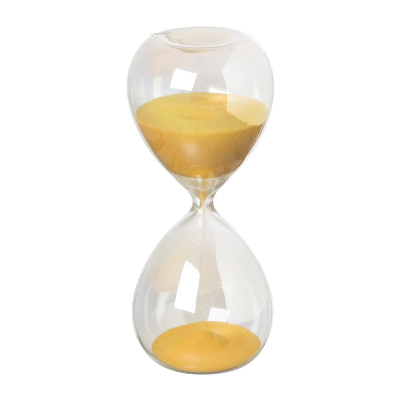 Zandloper glas - geel - ø6x15 cm