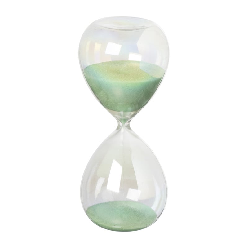 Zandloper glas - groen - ø6x15 cm