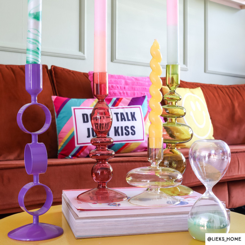 Zandloper glas - groen - ø6x15 cm