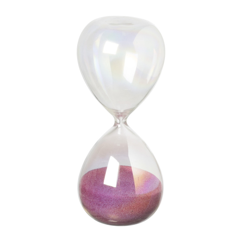 Zandloper glas - roze - ø6x15 cm