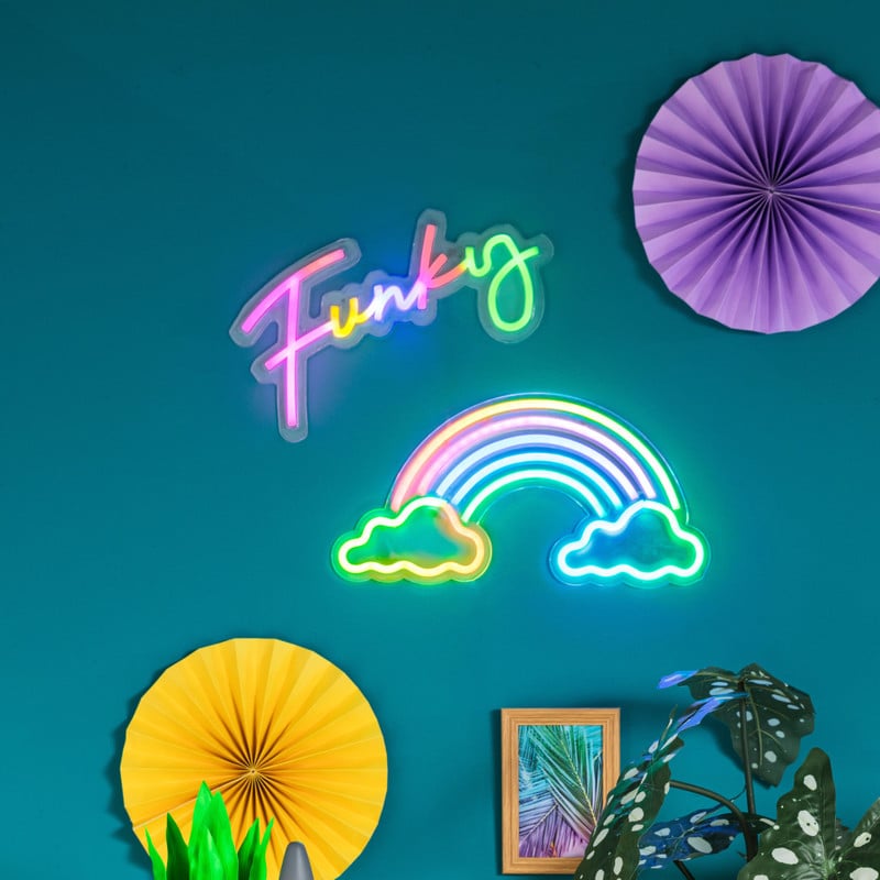Neon LED lamp funky - multikleur - 15x35x1.5 cm