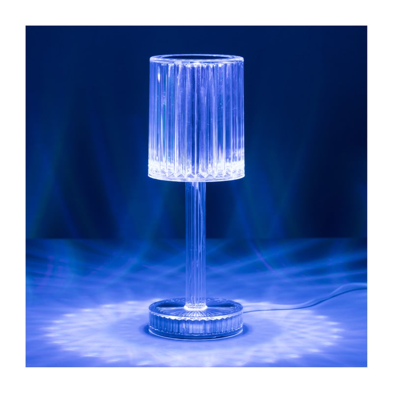 Tafellamp kristal - multikleur - 8.5x8.5x24.5 cm