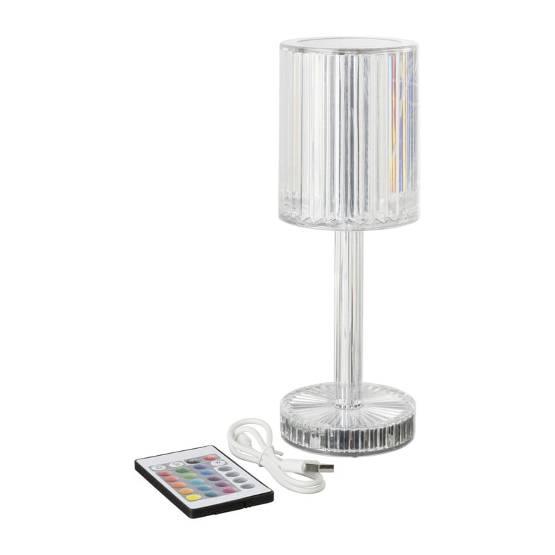 Tafellamp kristal - multikleur - 8.5x8.5x24.5 cm