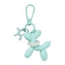 Sleutelhanger hond met parelketting - plastic - 6.5x6.5x1 cm - diverse varianten